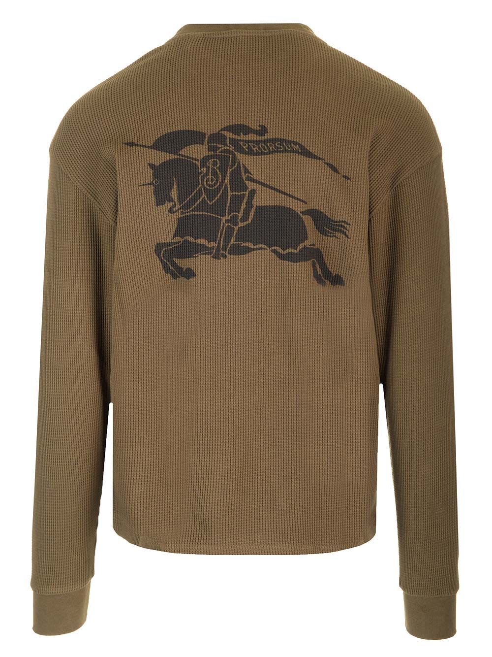 Shop Burberry Cotton Crewneck Sweatshirt In Green