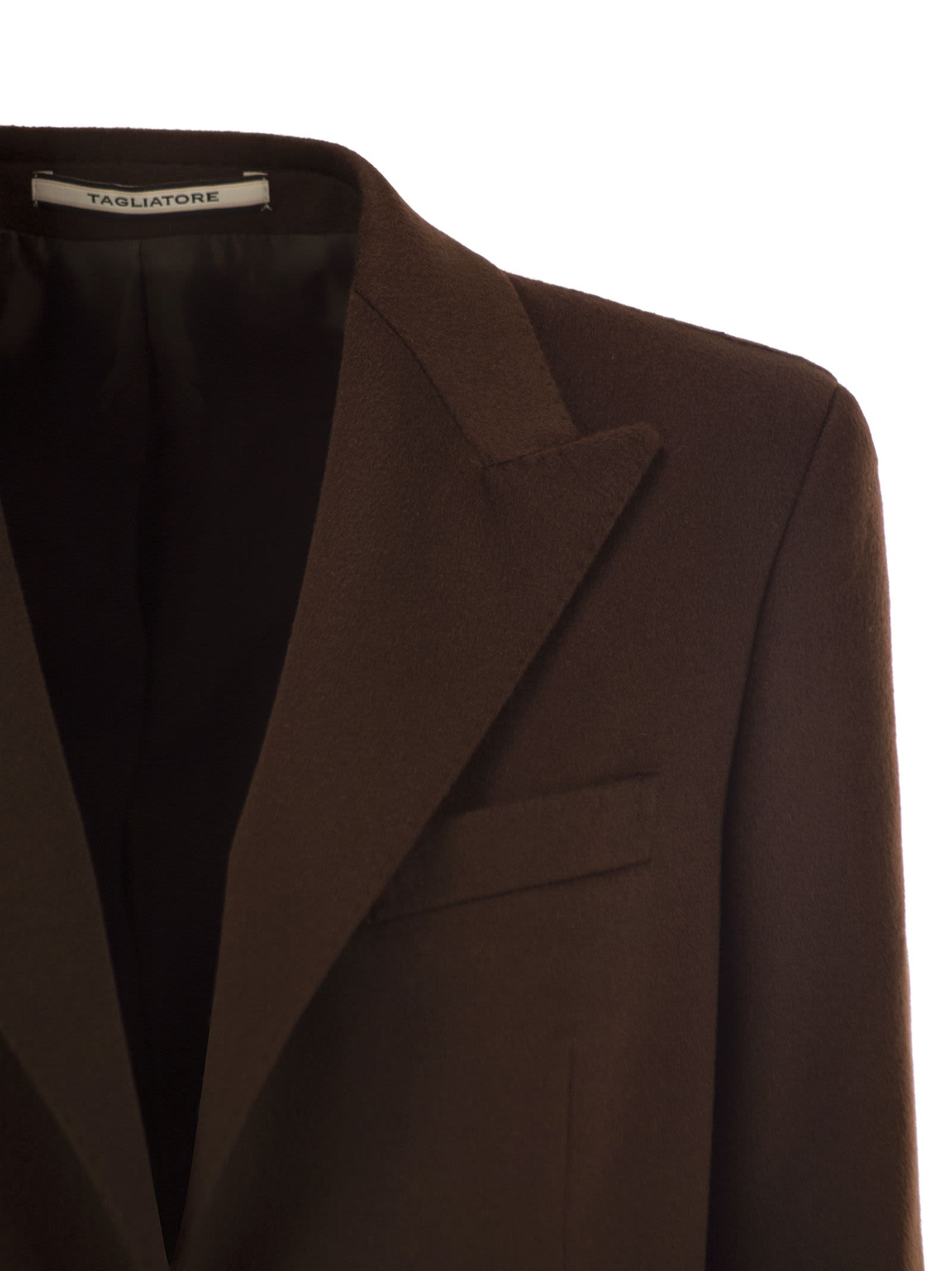 Shop Tagliatore Cashmere Blazer In Brown