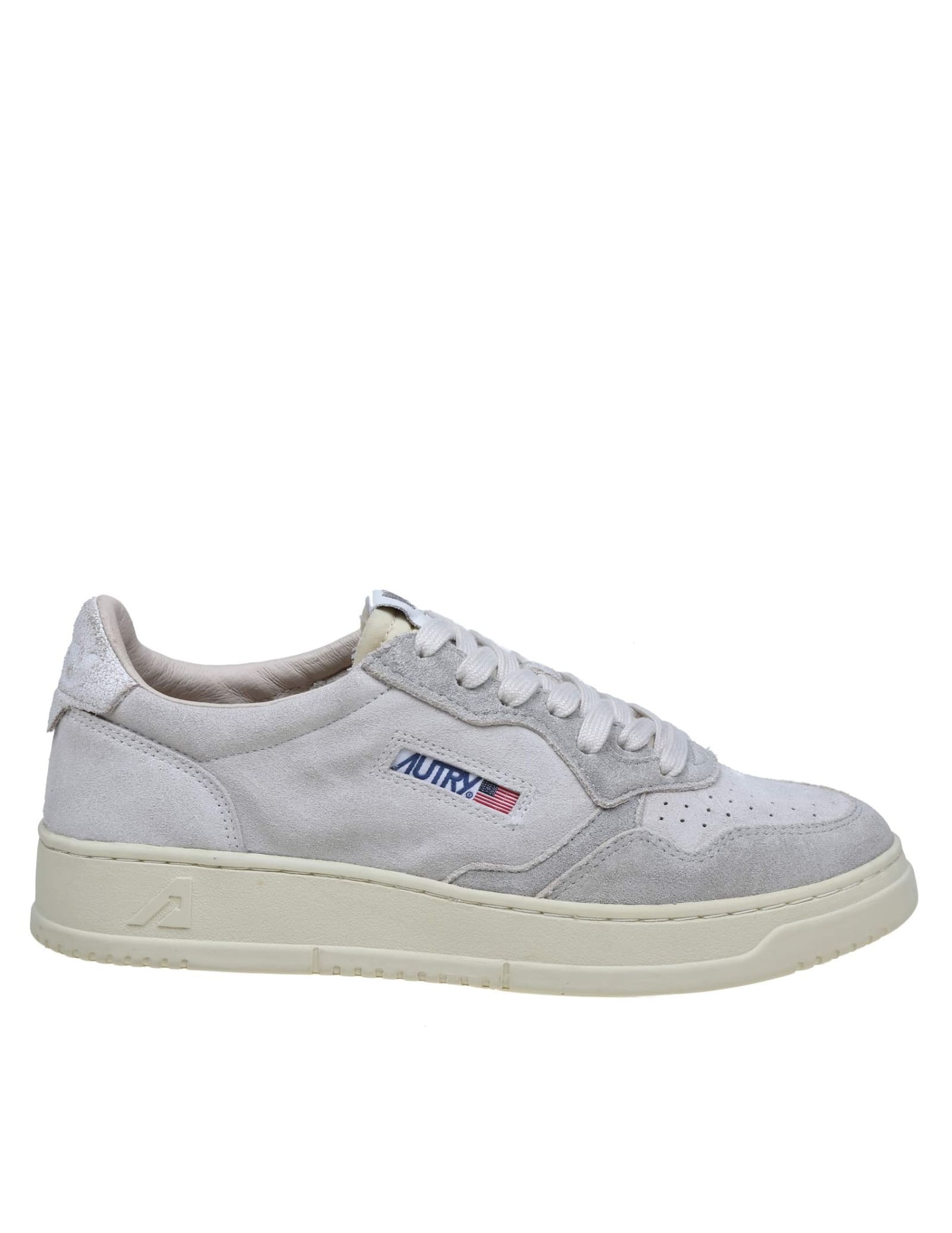 Shop Autry Cream/white Suede Sneakers In Cream White