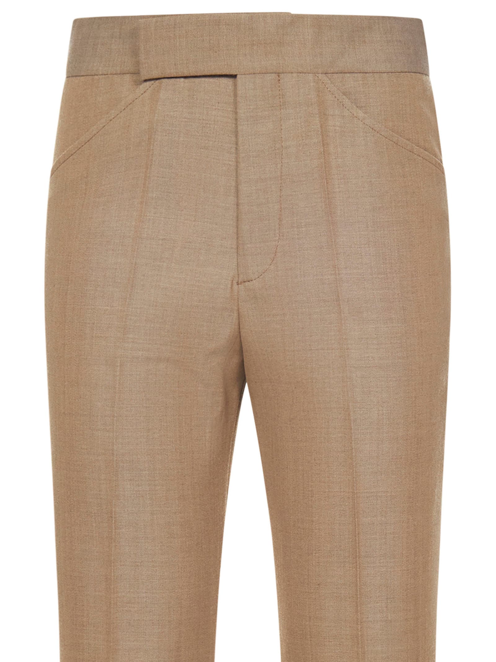 Shop Victoria Beckham Trousers In Beige