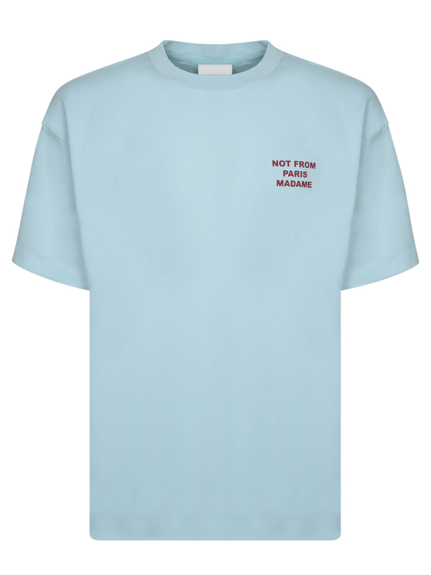 Light Blue Cotton Slogan T-shirt