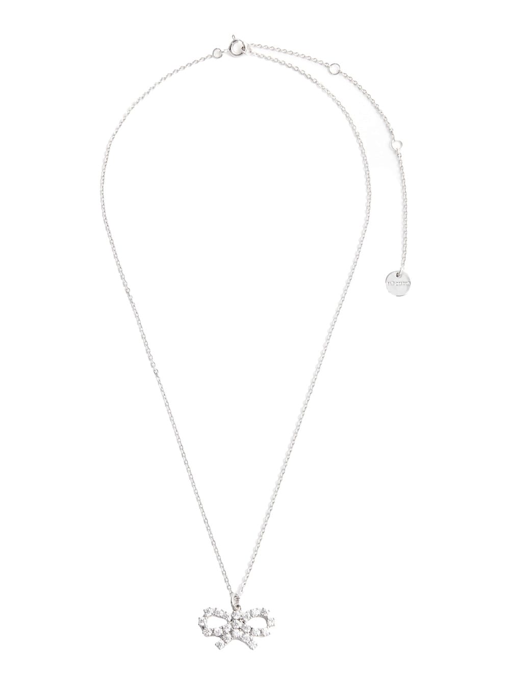 Metallic Necklace With Crystal Embellishments And Bow Charm In Brass Woman