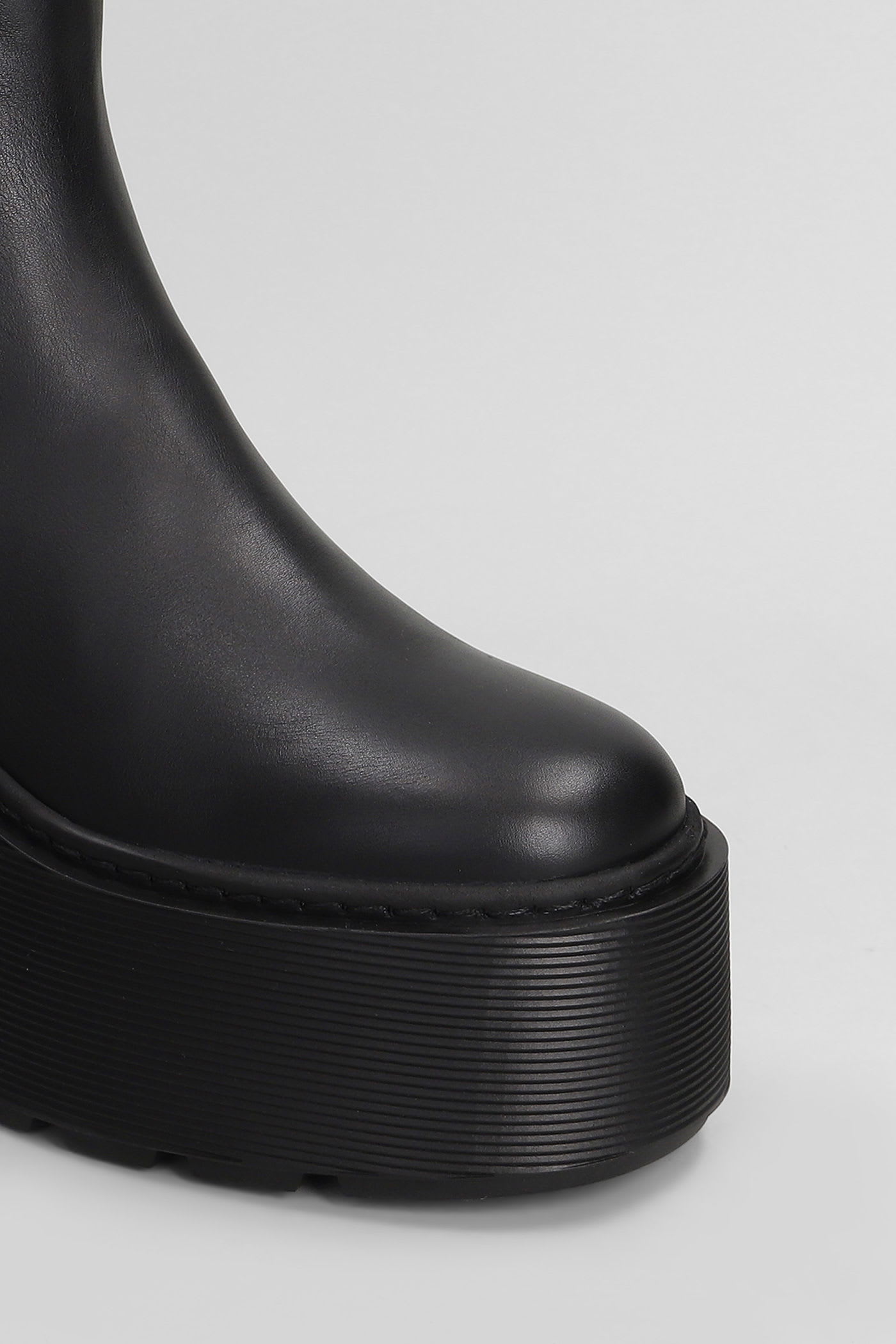 Vic Matie Elodie 101 High Heels Ankle Boots In Black Leather In Black