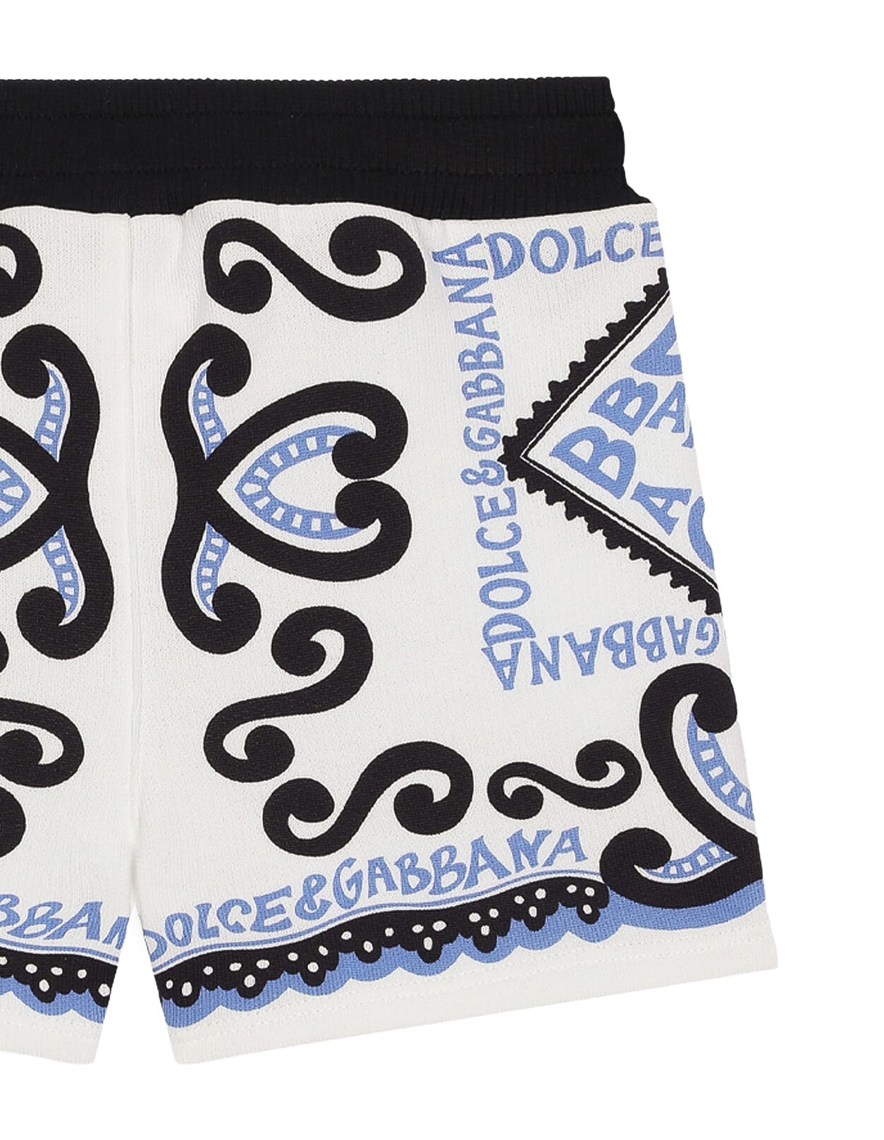 Shop Dolce & Gabbana Marina Print Jersey Bermuda Shorts In Blue