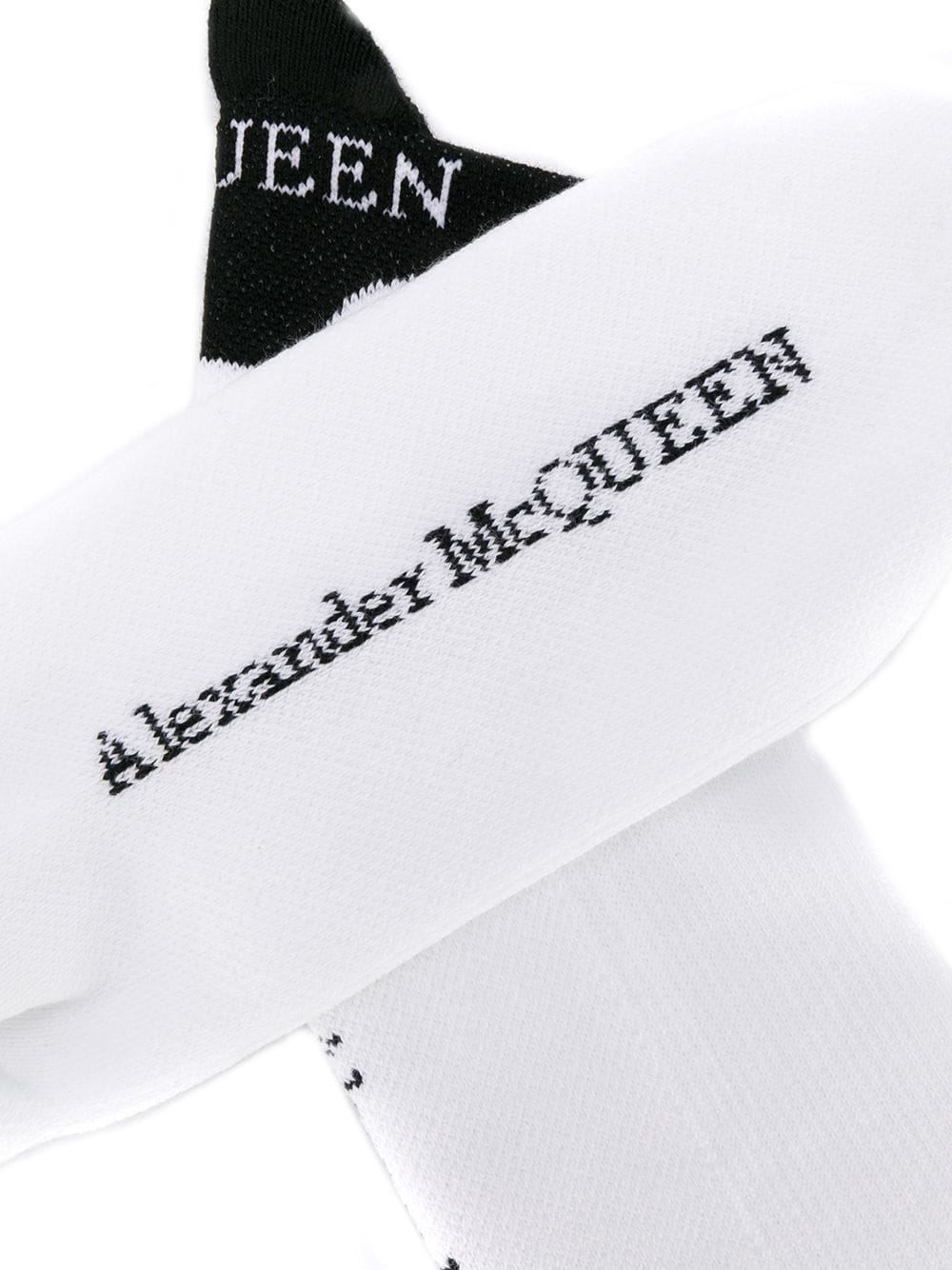 Shop Alexander Mcqueen Mans White Cotton Socks With Logo Print