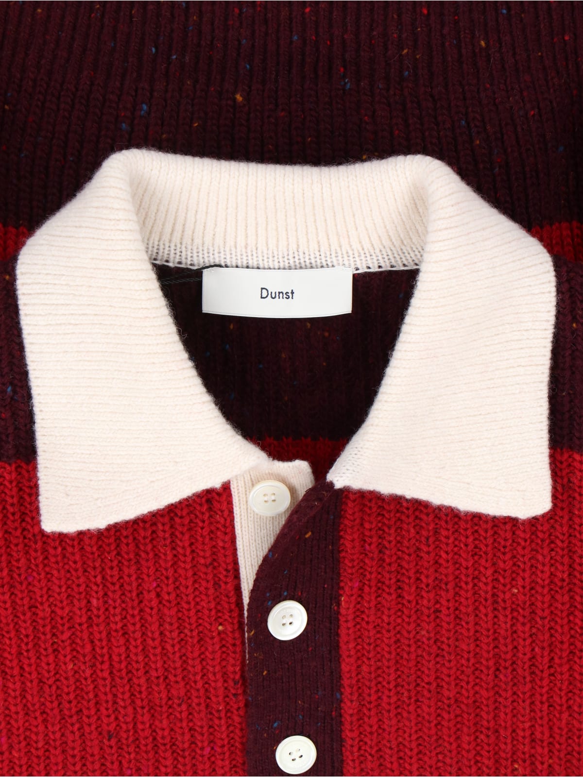 Dunst Striped Crewneck Sweater Contrast Collar In Red