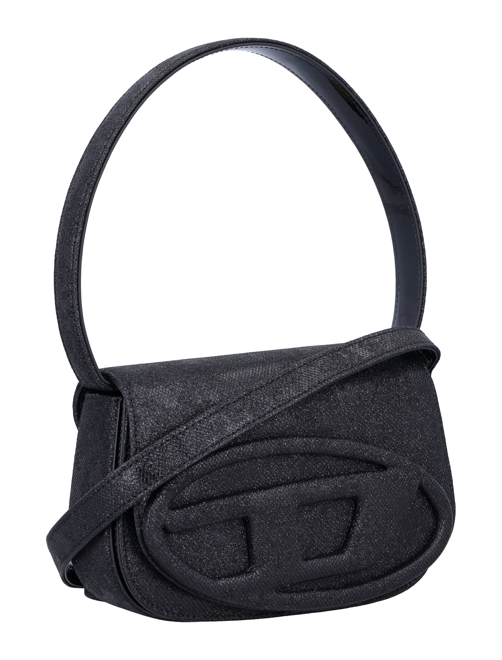 Diesel 1-dr Lurex Shoulder Bag In Black