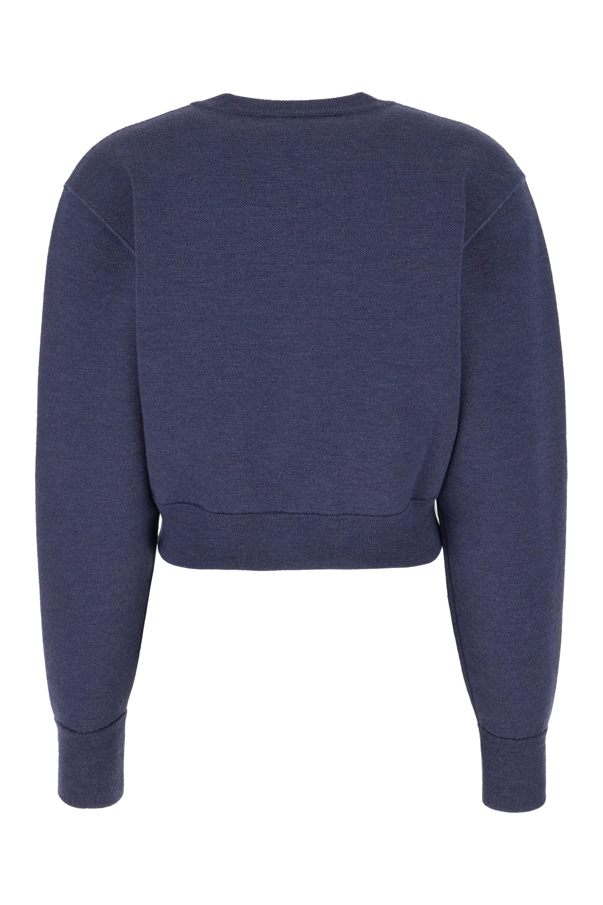 Chloé Short Linen Knit Sweater In Classic Navy