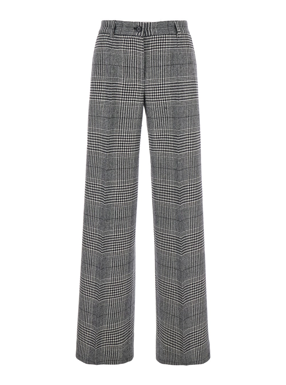 Shop Dolce & Gabbana Grey Flared Pants With High Waist In Wool And Cashmere Woman