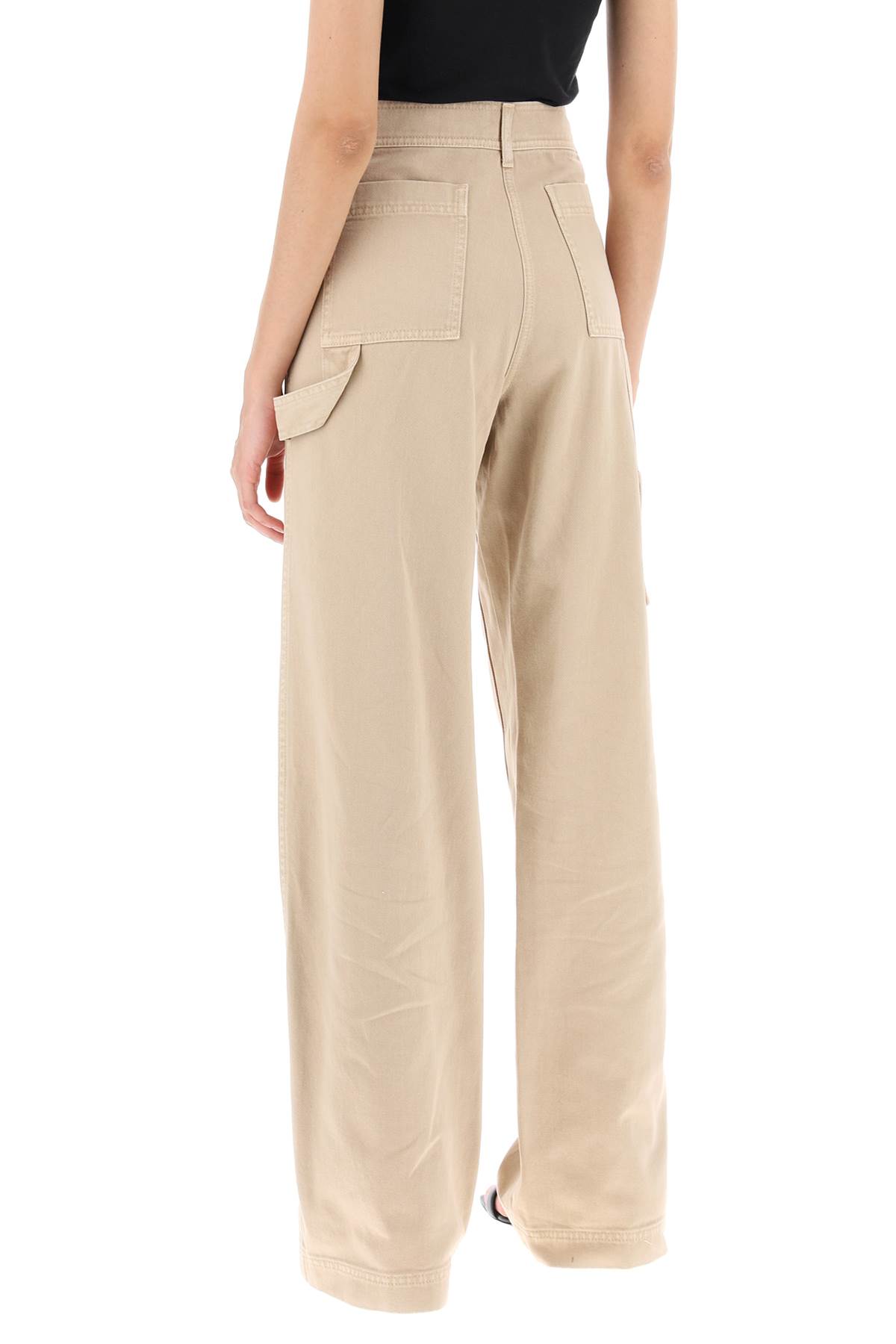 Shop Palm Angels Gd Bull Cargo Pants With Embroidered Palm Trees In Beige Beige (beige)