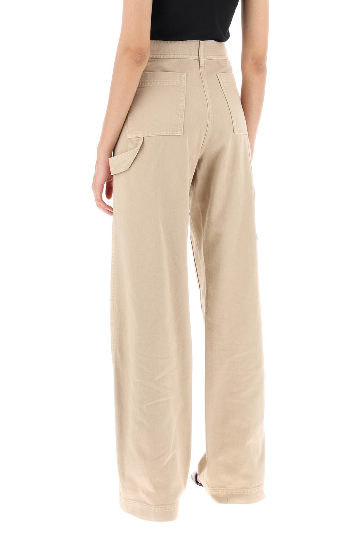 Shop Palm Angels Cargo Pants In Beige