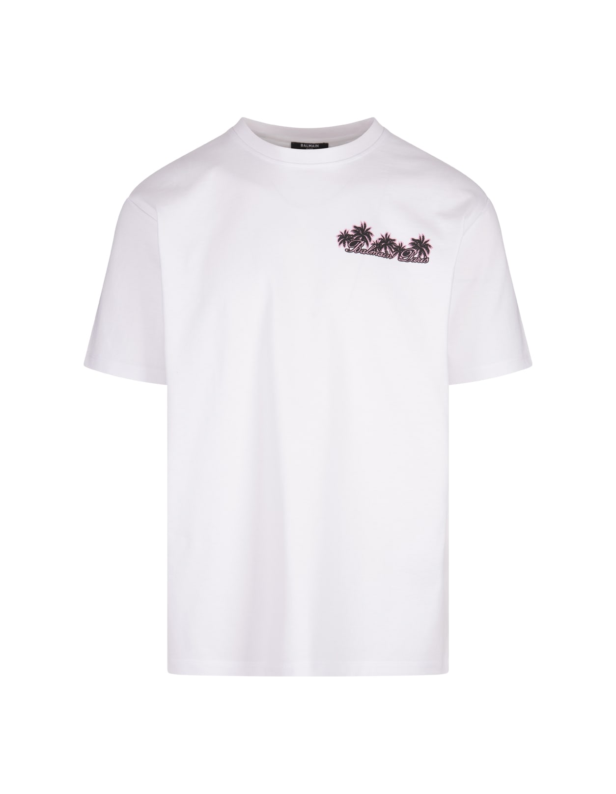 Shop Balmain White T-shirt With  Club Print