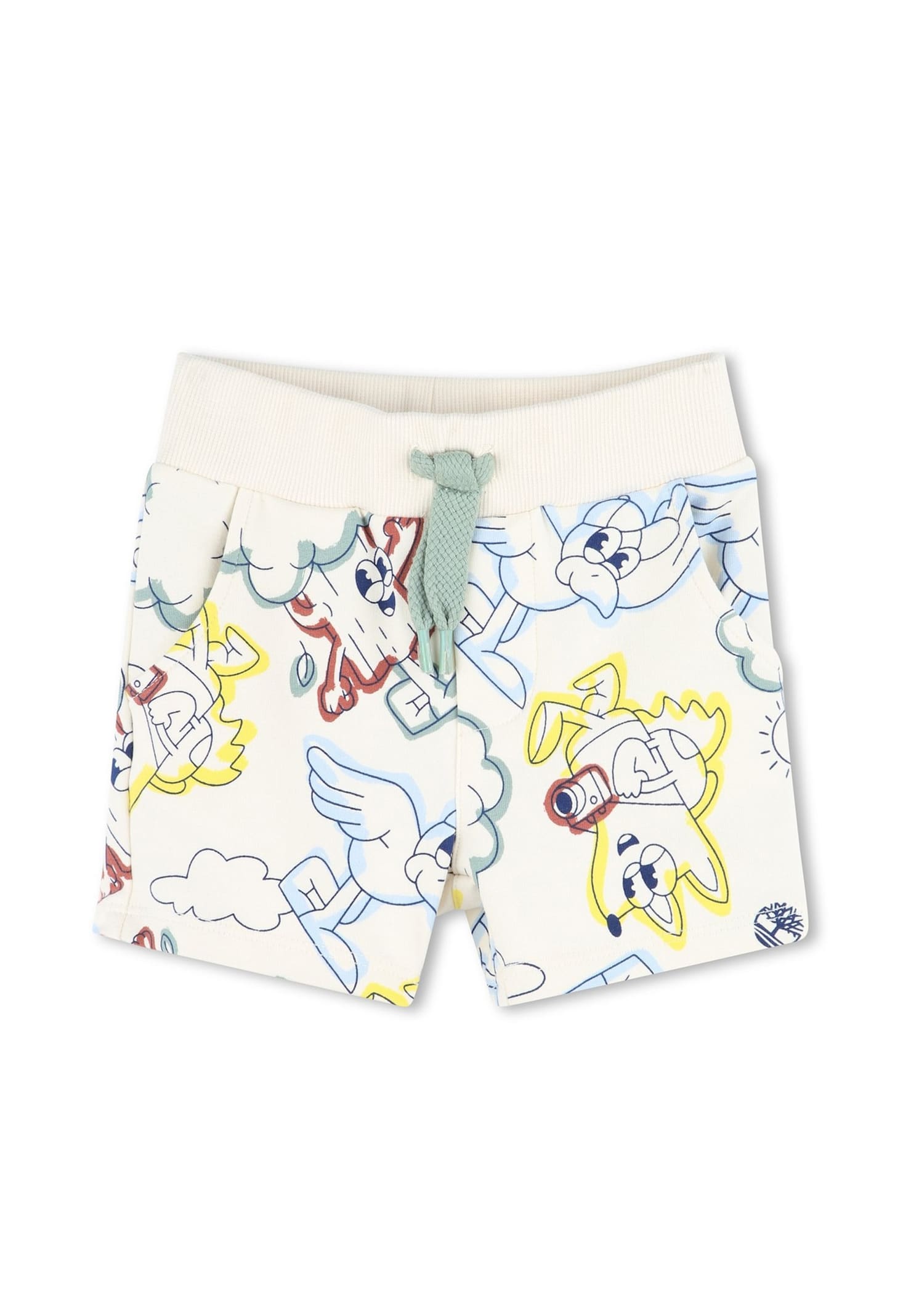 Timberland Ivory Shorts For Baby Boy With Print In Ivory