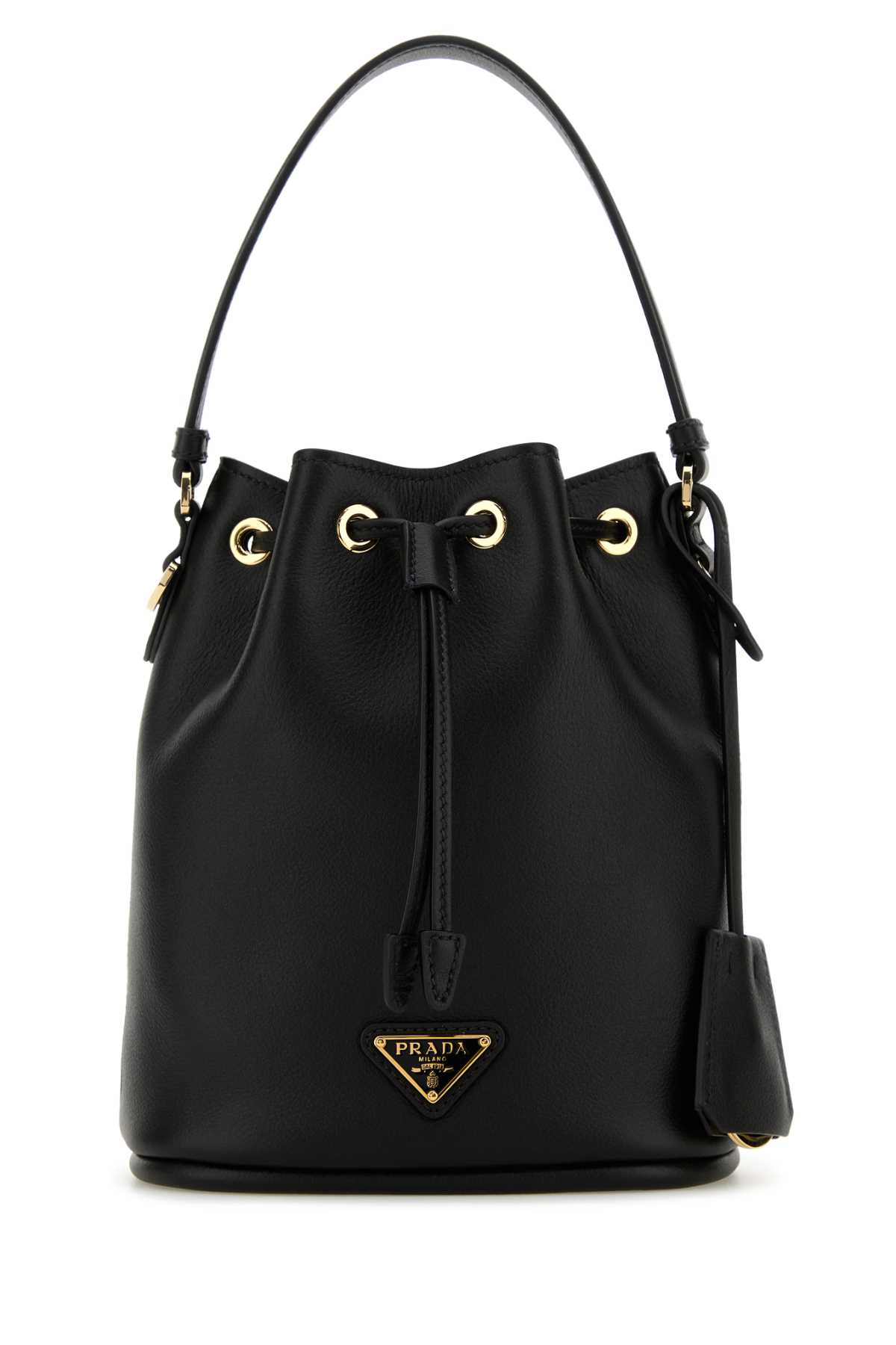 Shop Prada Black Leather Re-edition 1978 Bucket Bag In Nero