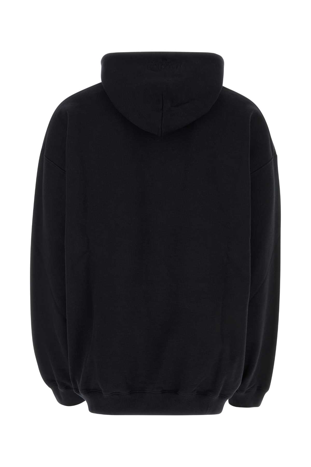 Shop Vetements Black Cotton Blend Sweatshirt In Blackyellow