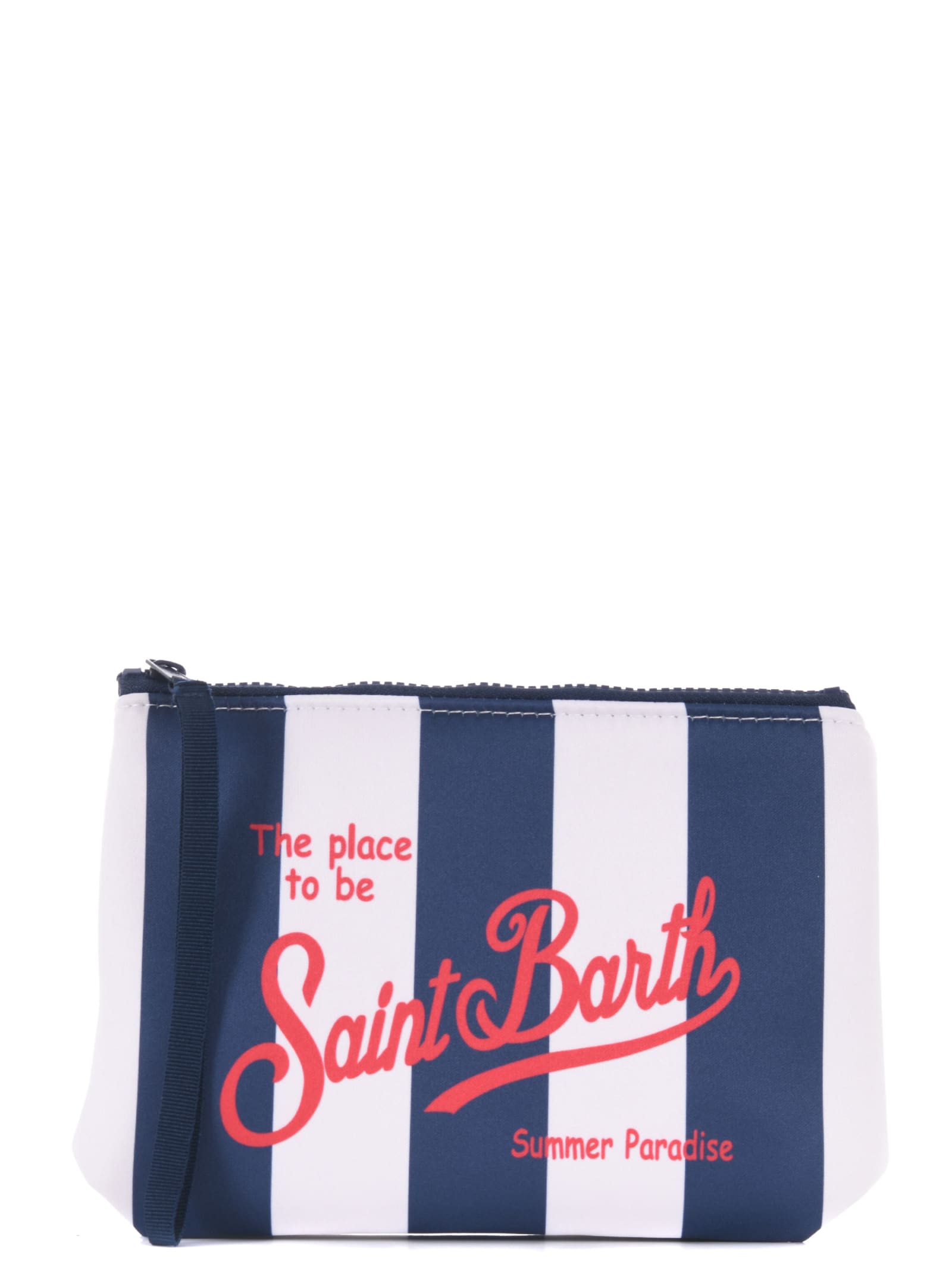 Shop Mc2 Saint Barth Clutch Bag In Bianco/blu