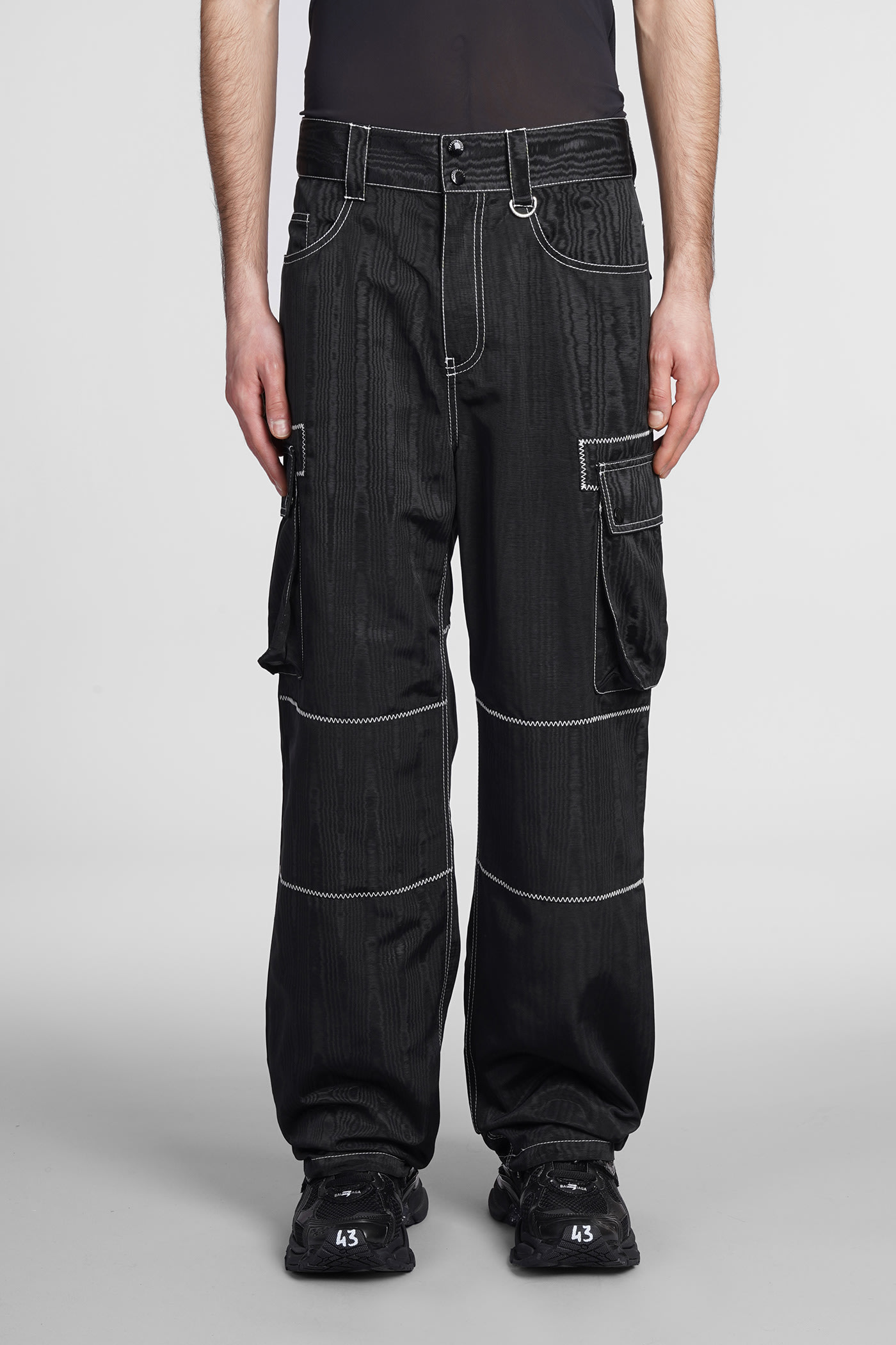 MARINE SERRE PANTS IN BLACK POLYESTER