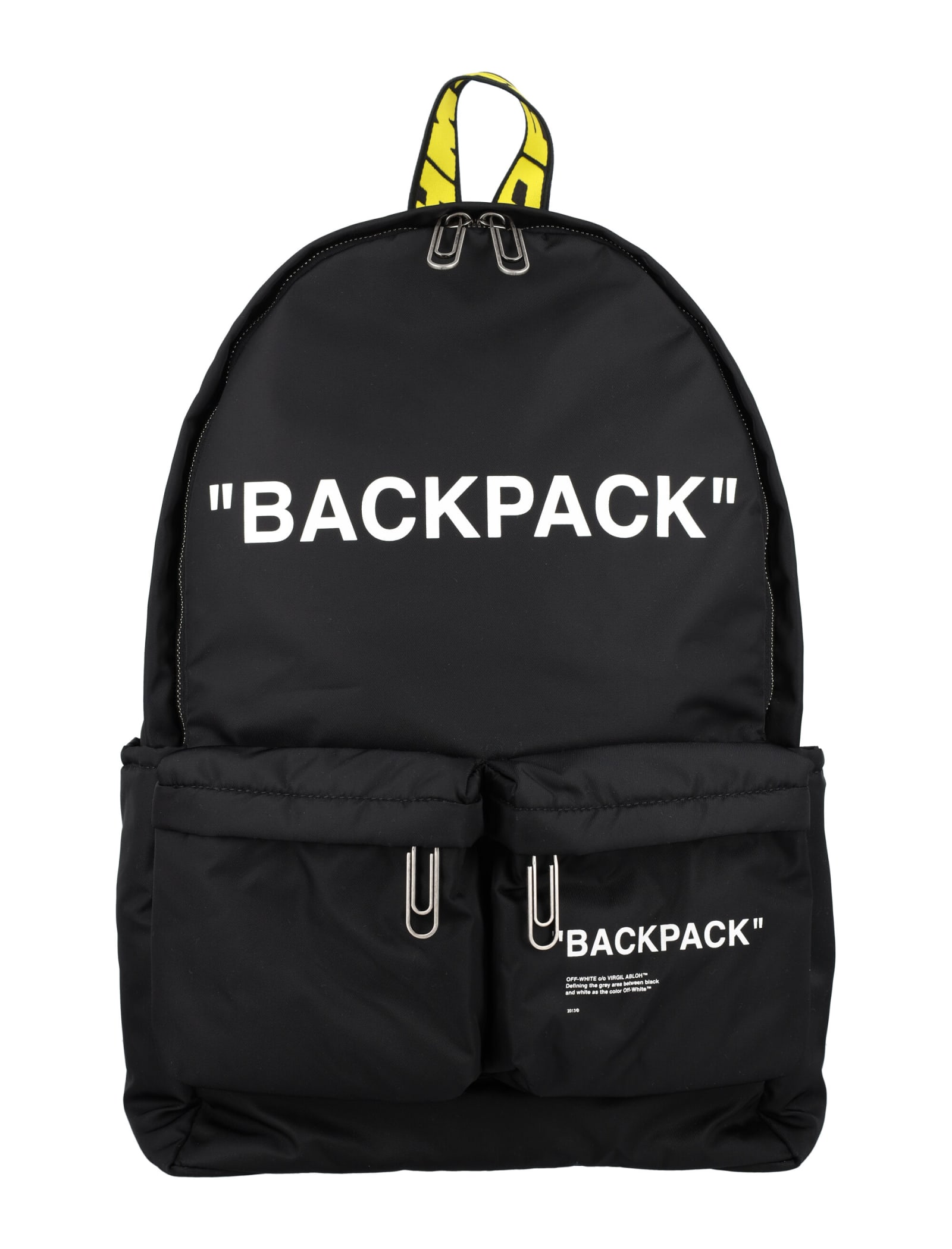 Off-white Quote Nylon Backpack In Black