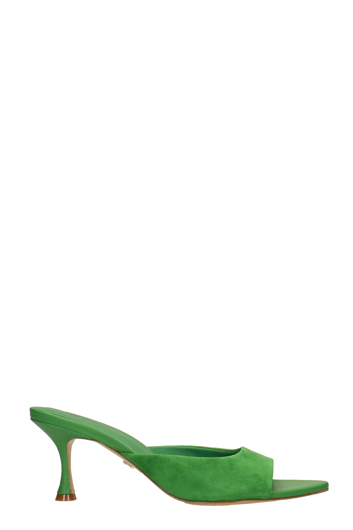lola cruz slipper-mule in green suede