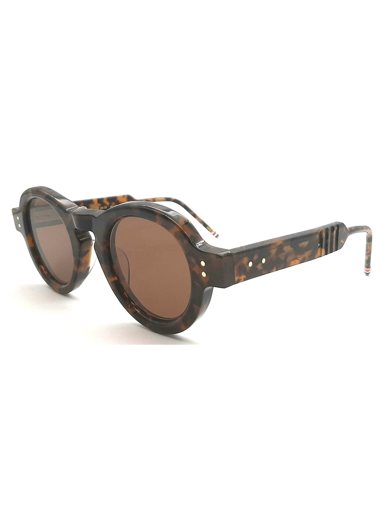 Shop Thom Browne Ues922a/g0002 Sunglasses In Dark Brown