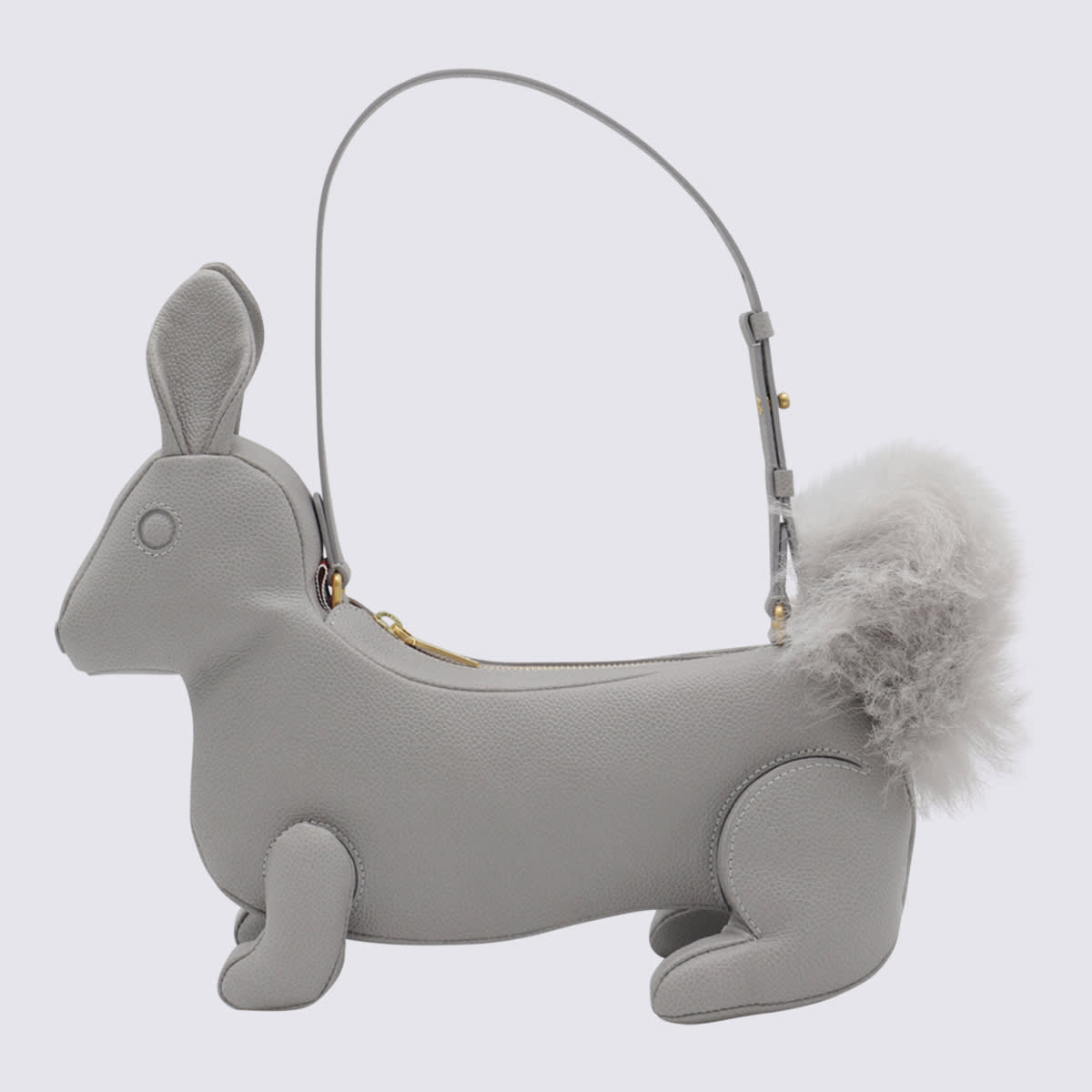 Thom Browne Grey Leather Rabbit Top Handle Bag