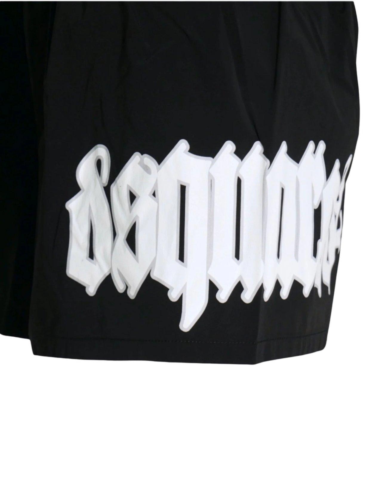 DSQUARED2 LOGO PRINTED DRAWSTRING SWIM SHORTS