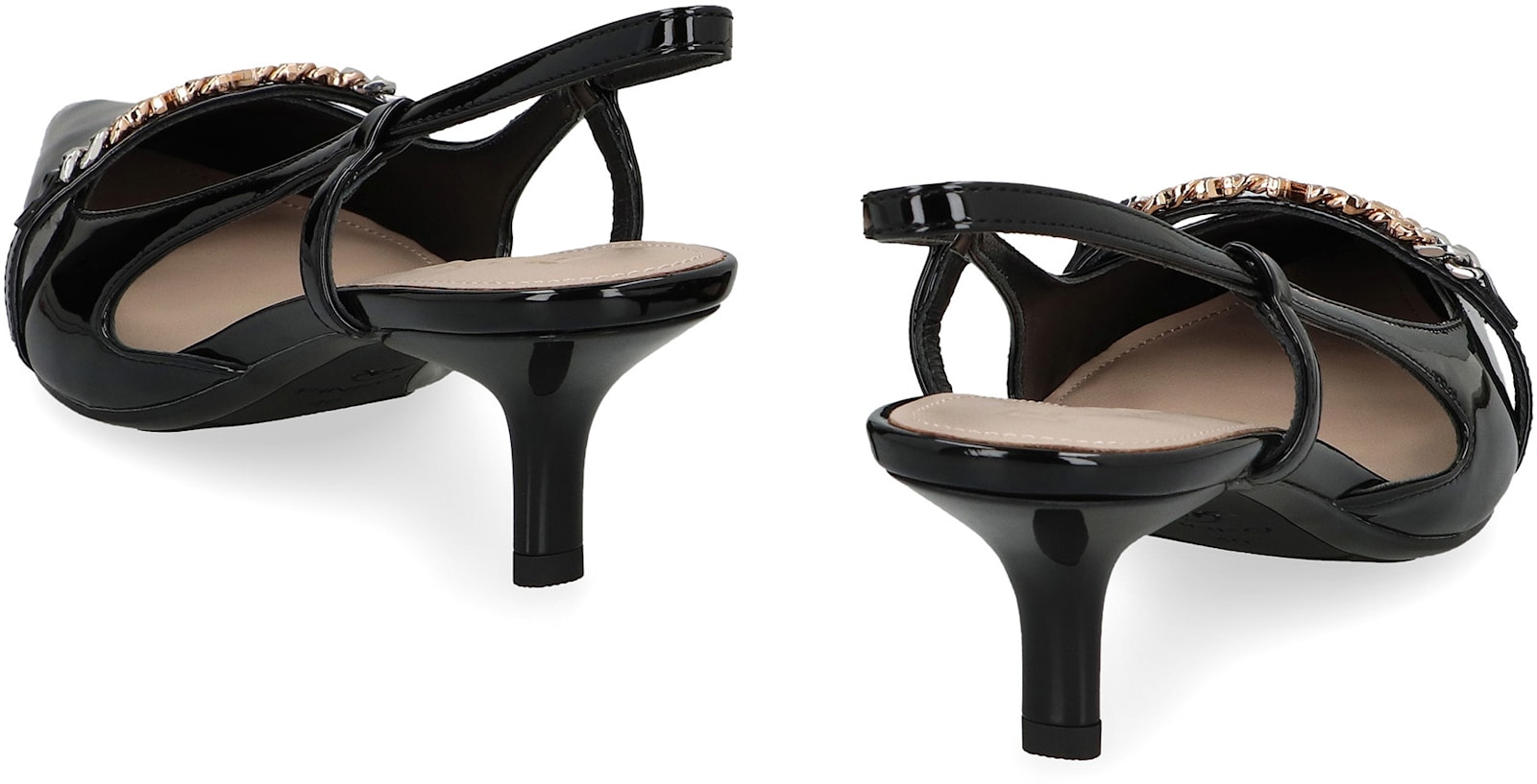 Pinko Gloria Patent Leather Slingback Pumps In Black