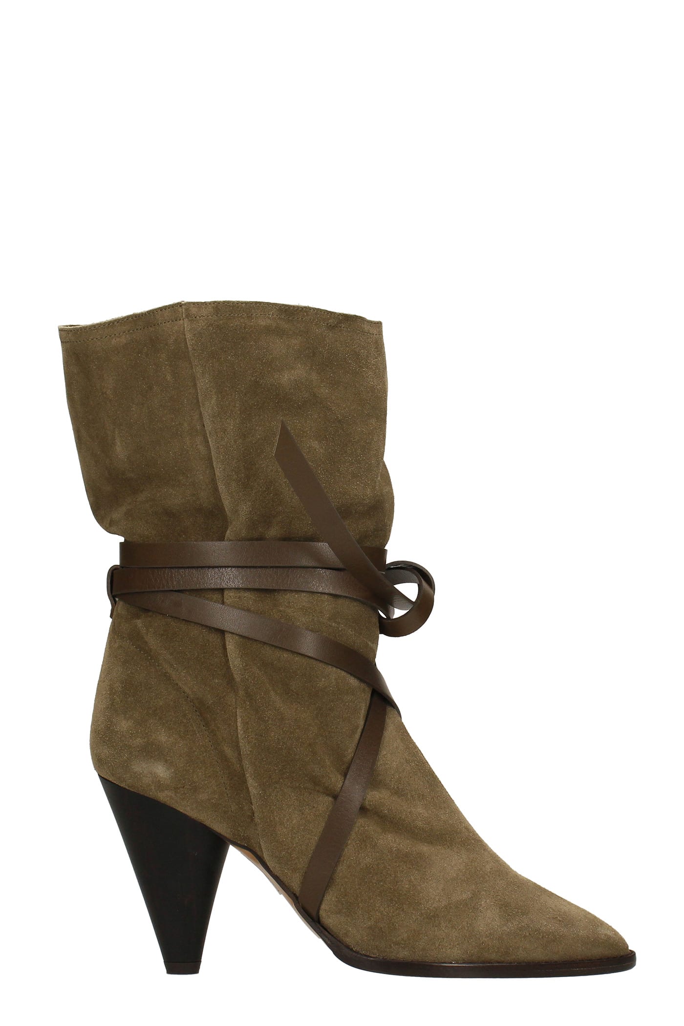 Isabel Marant Lidly Ankle Boots In Taupe Suede