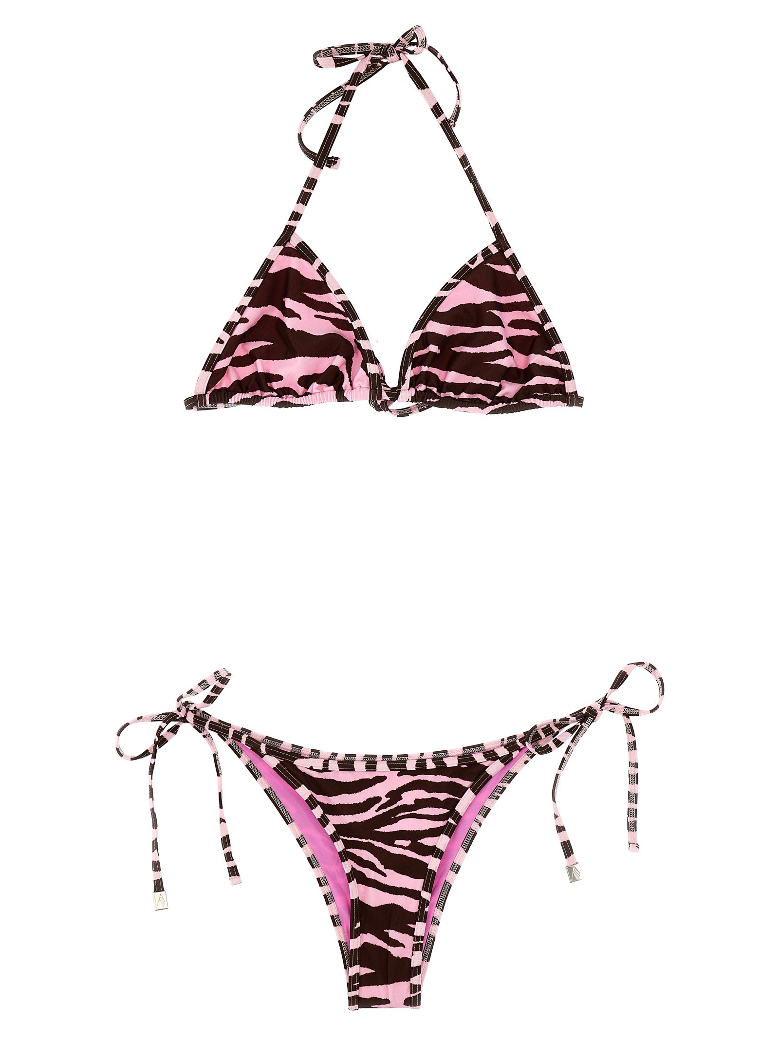 Attico Zebra-print Bikini In Multicolor