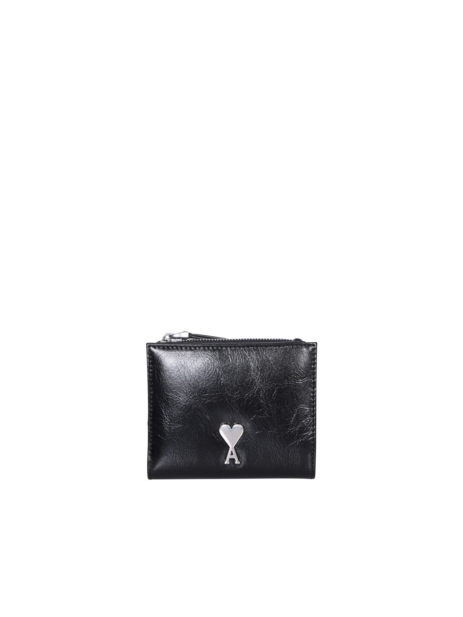 Ami Alexandre Mattiussi Ami Paris Voulez Black Leather Wallet