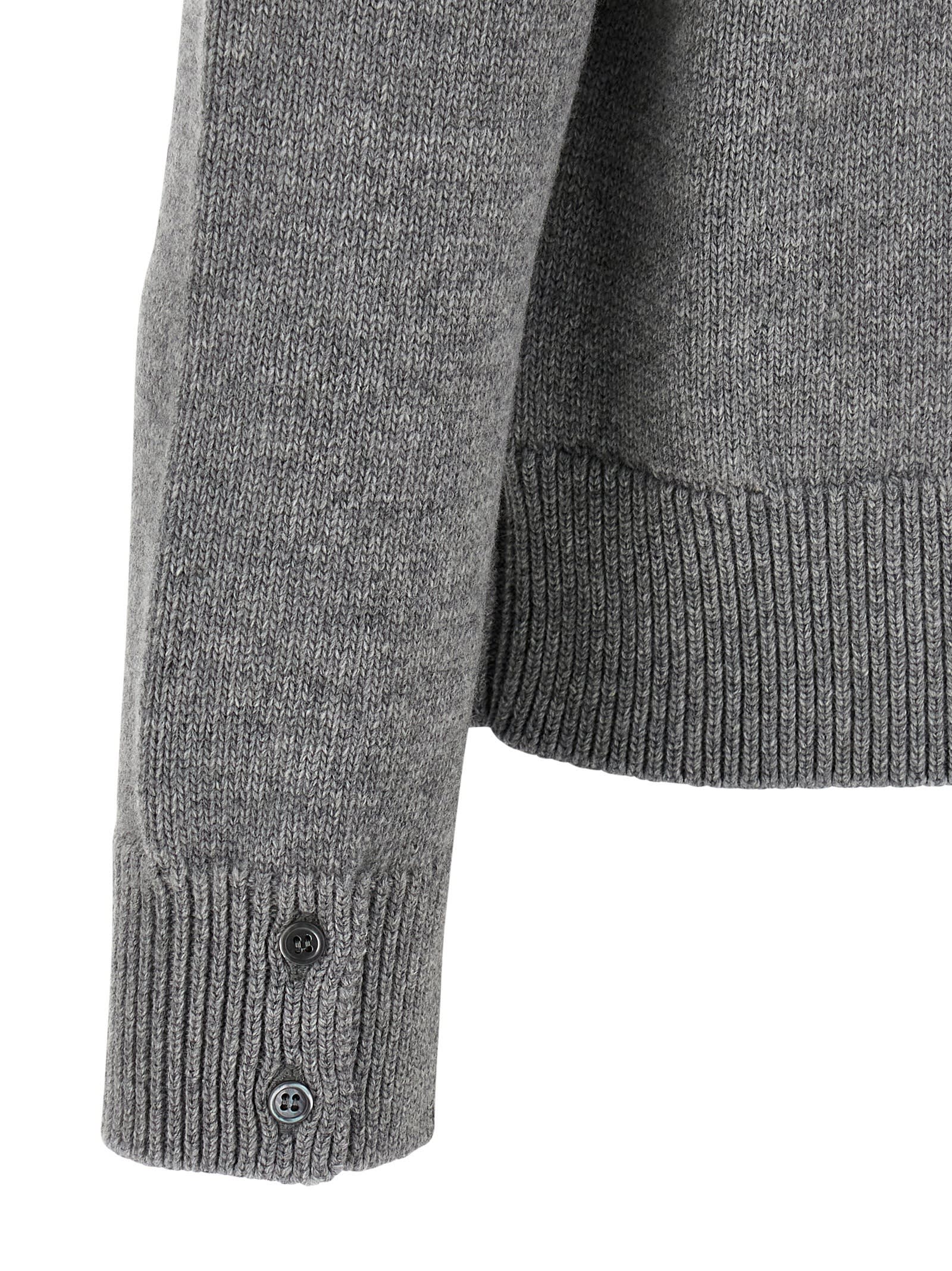 Thom Browne 4bar Half Zip Sweater Sweaters And Cardigans Gray In Gray
