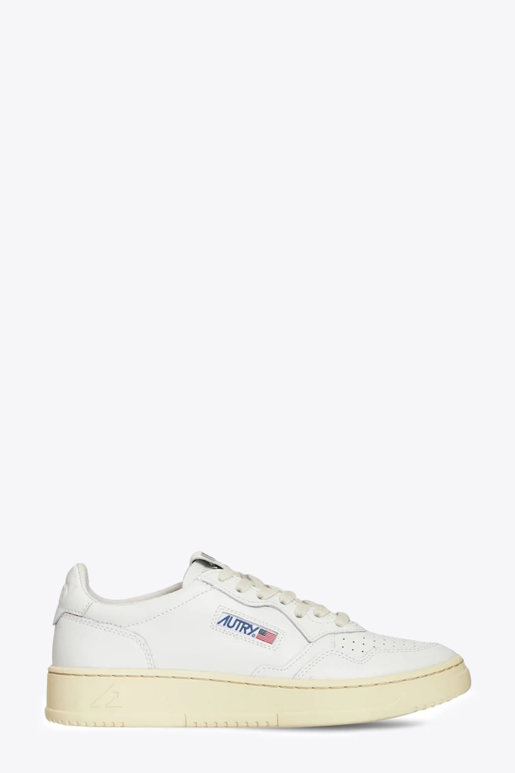 Autry 01 Low Wom Leat/leat White leather low top lace up sneakers - Medalist