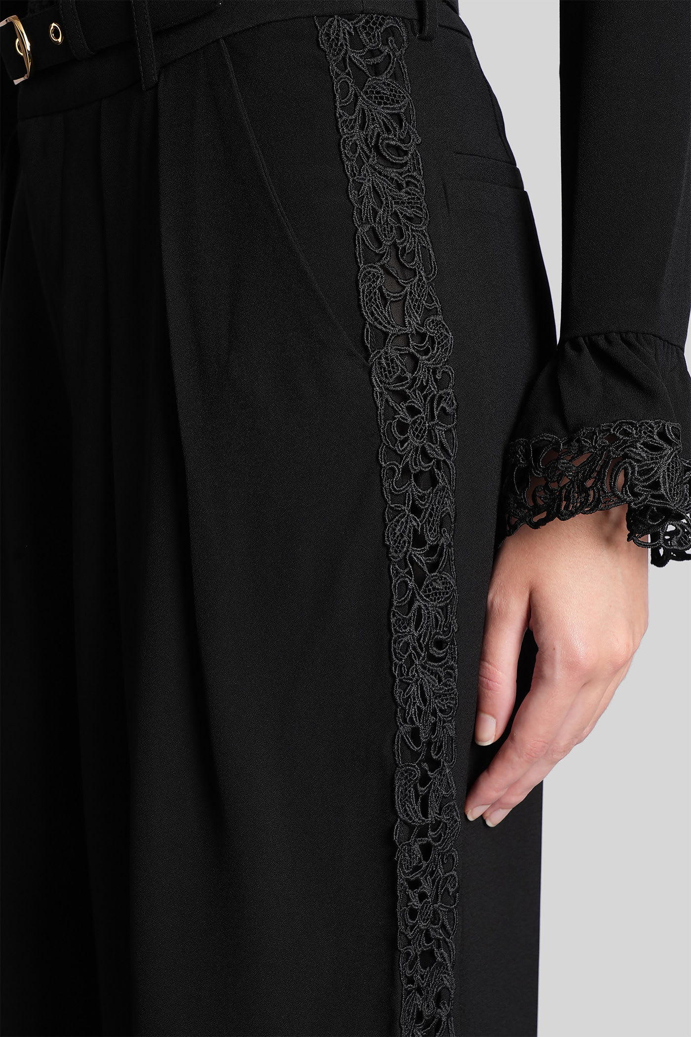 Zimmermann Pleated Trousers With Belt In Black