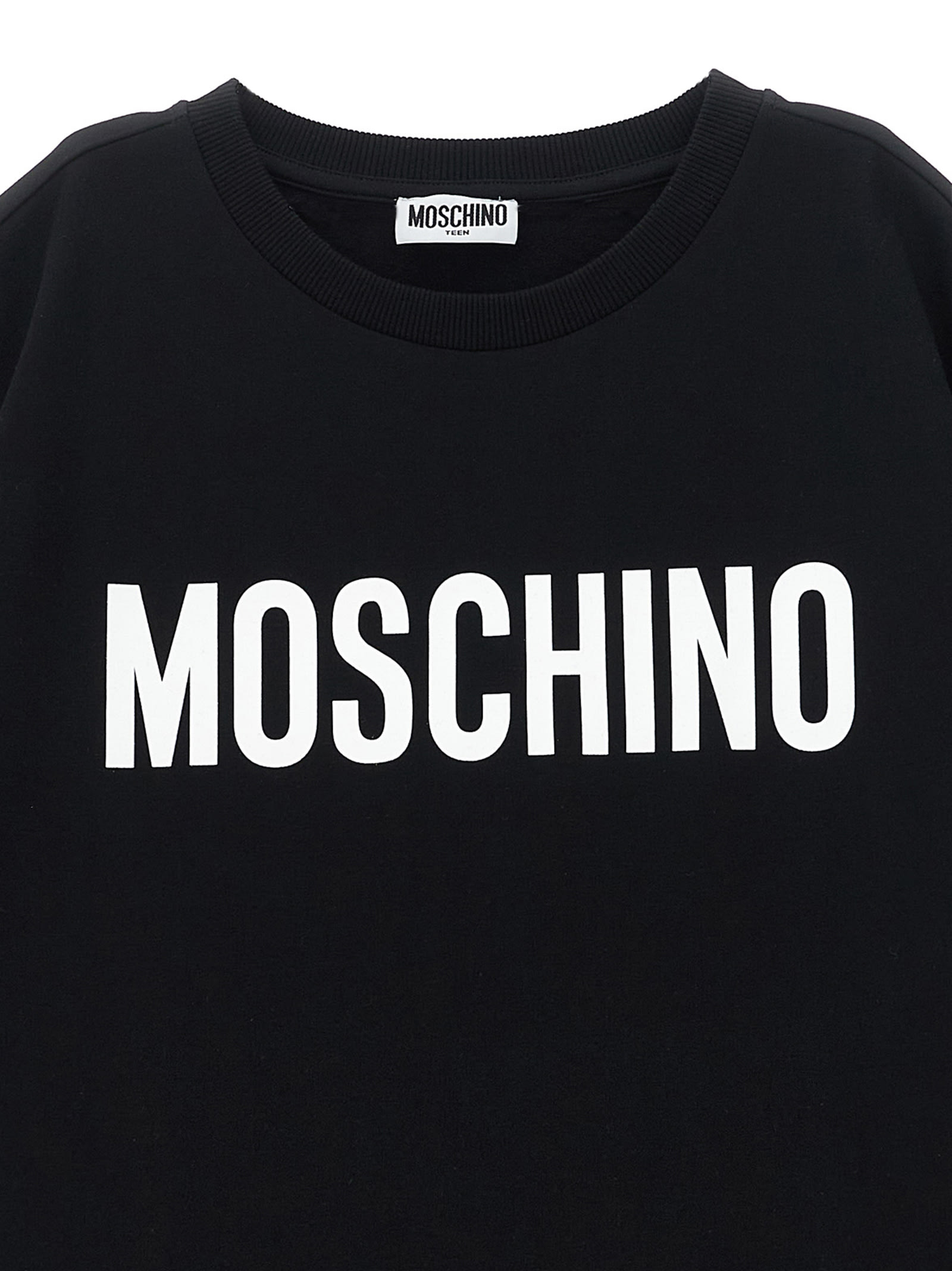 Moschino Logo-print Cotton T-shirt In Black