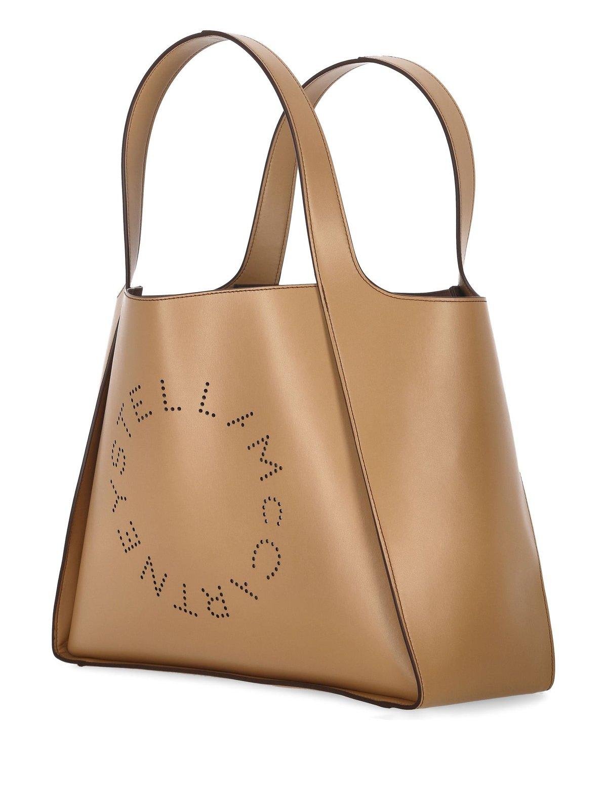 Stella Mccartney Logo Large Tote Bag In Fawn