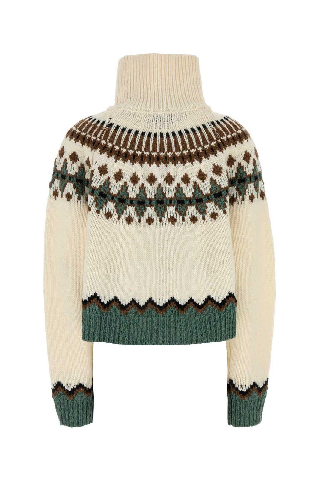 Shop Alanui Sweet Winter Roll-neck Knitted Jumper In White/multicolor