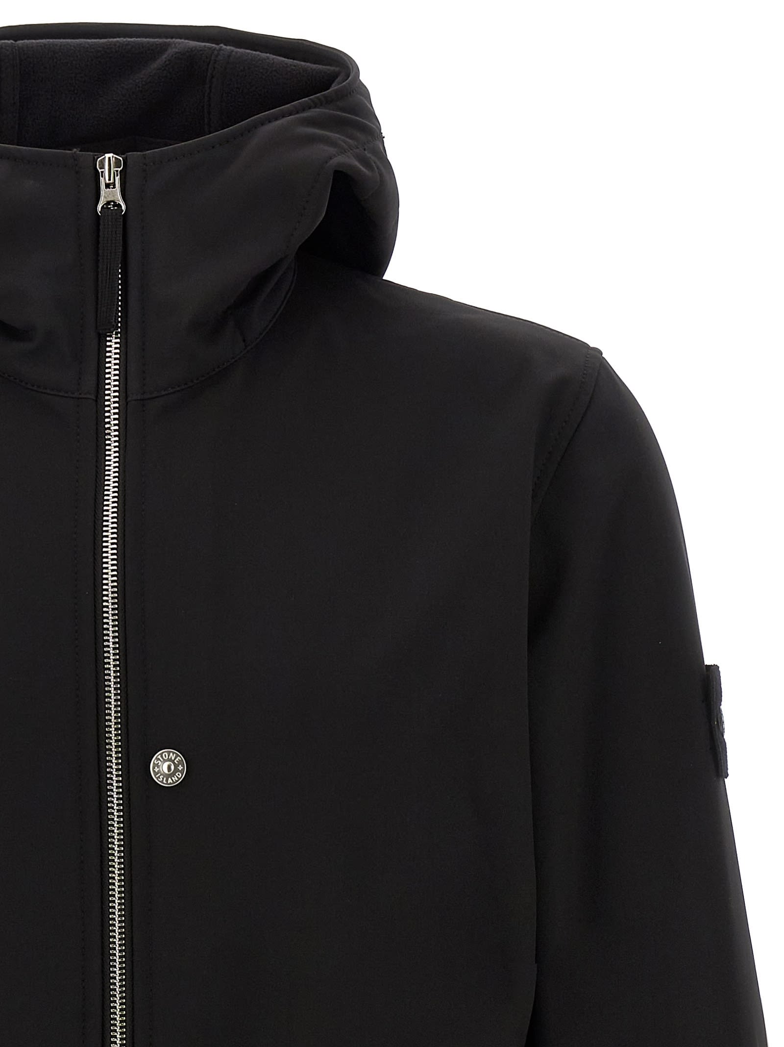 Stone Island Lightweight Hooded Jacket In Black