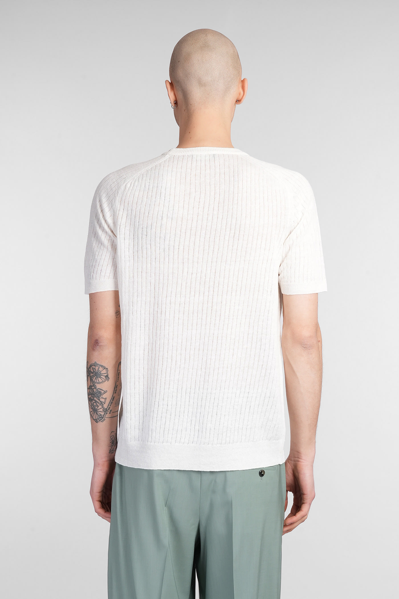 Tシャツ・カットソー ROBERTO COLLINA Knitted T-shirt White ROBERTO COLLINA / コットン クルーネック ニット（Tシャツ