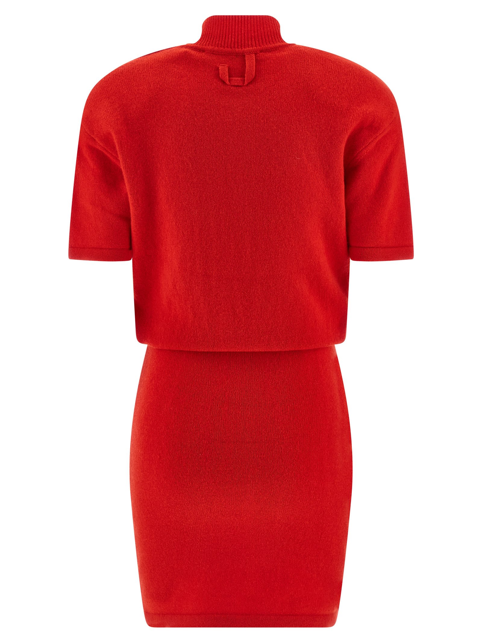 Jacquemus La Robe Maille Castagna Dress In Red