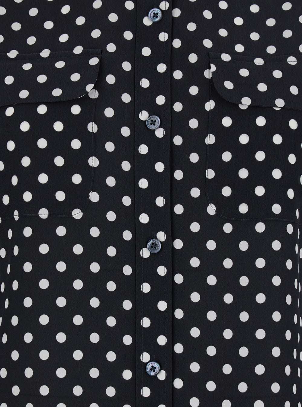 Shop Equipment Black Shirt With All-over Polka Dot Motif And Patch Pockets On The Chest In Silk Woman