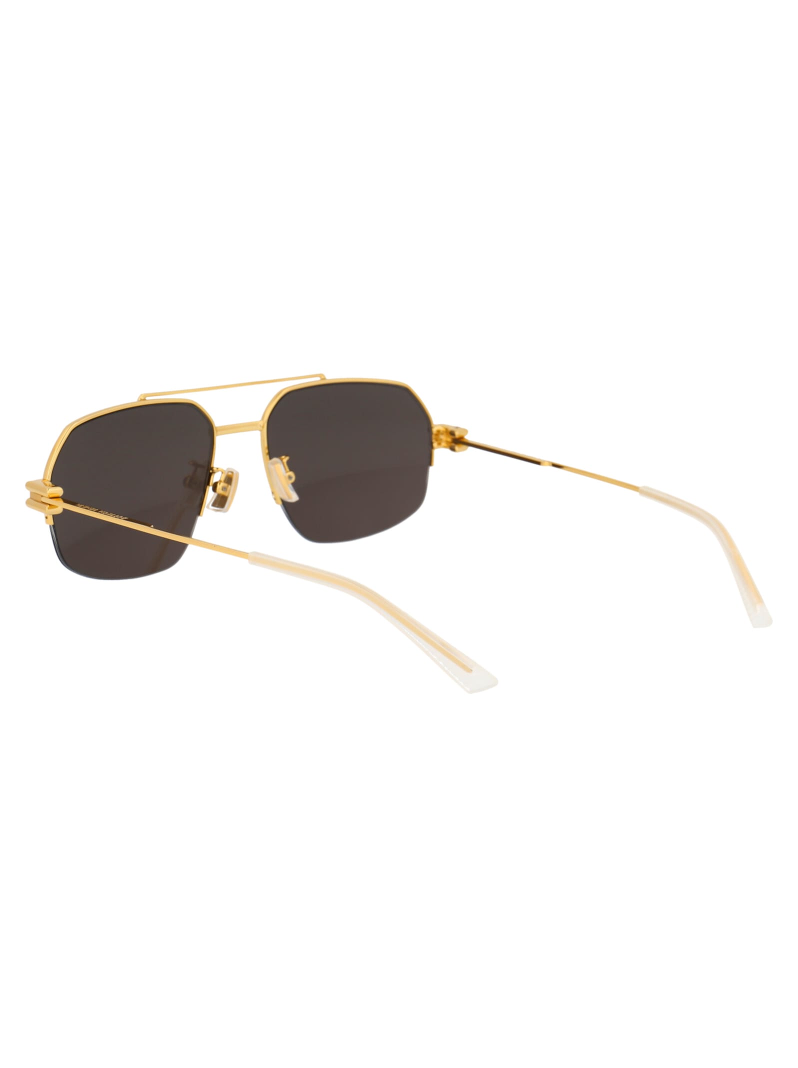 Shop Bottega Veneta Bv1127s Sunglasses In 002 Gold Gold Grey