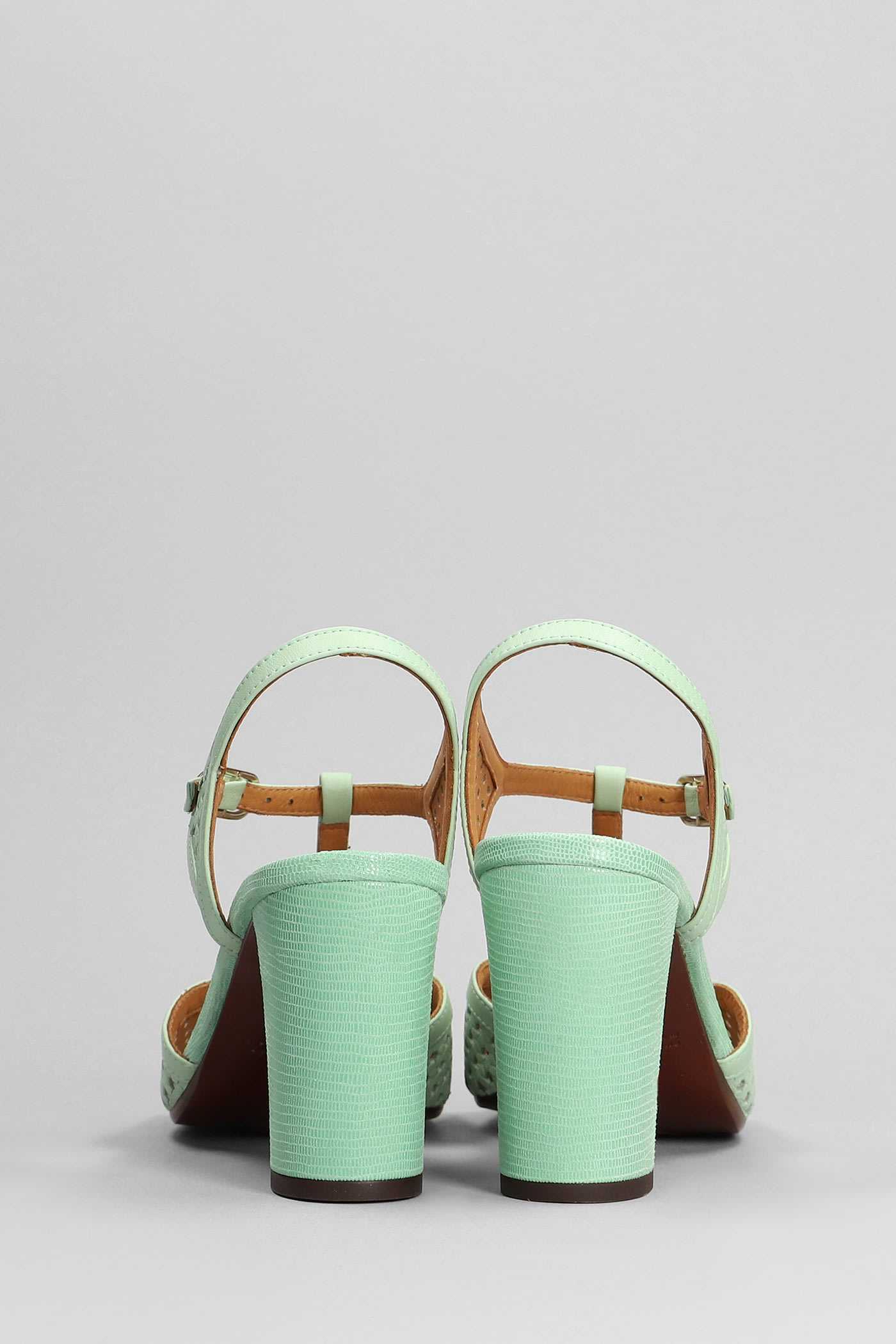 Shop Chie Mihara Bessy Sandals In Green Leather