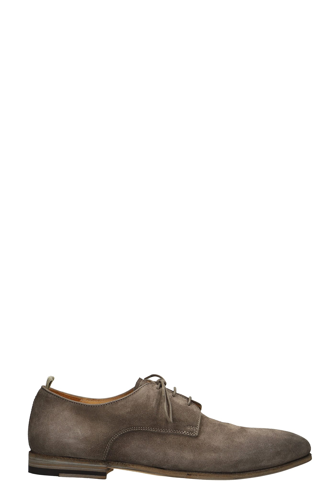 Officine Creative Lace Up Shoes In Taupe Suede