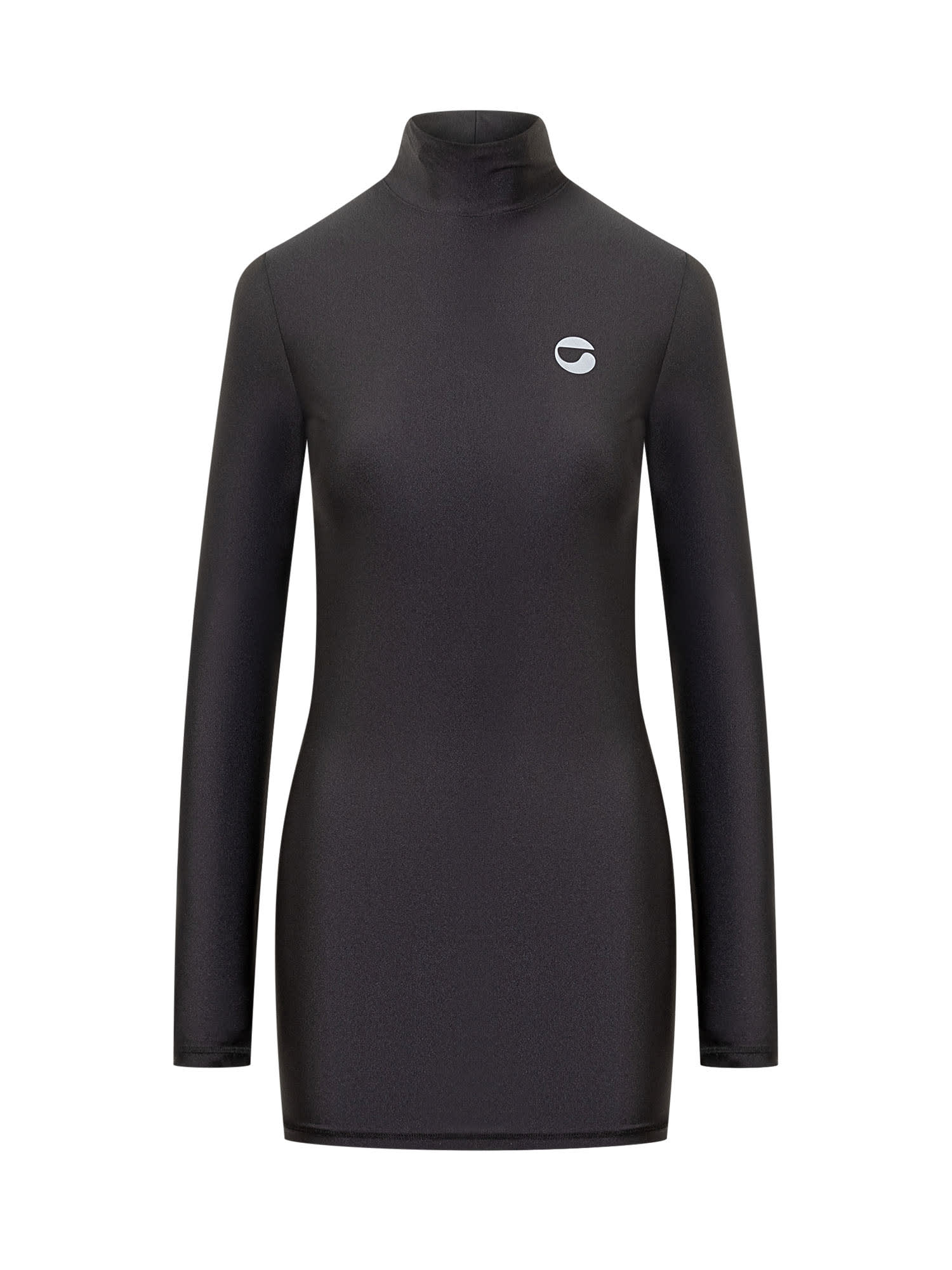 Shop Coperni Dress With Logo In Black