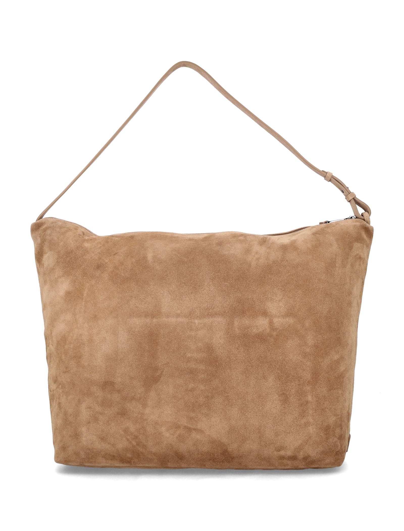 Emporio Armani Suede Hobo Bag In Brown