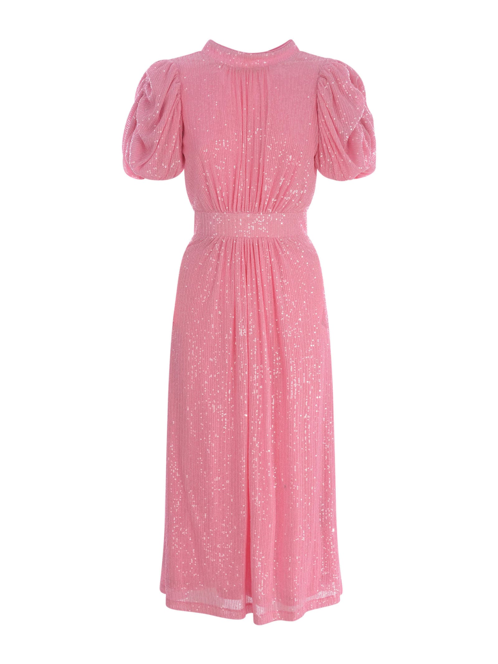 Shop Rotate Birger Christensen Dress Rotate In Micro Sequins In Rosa