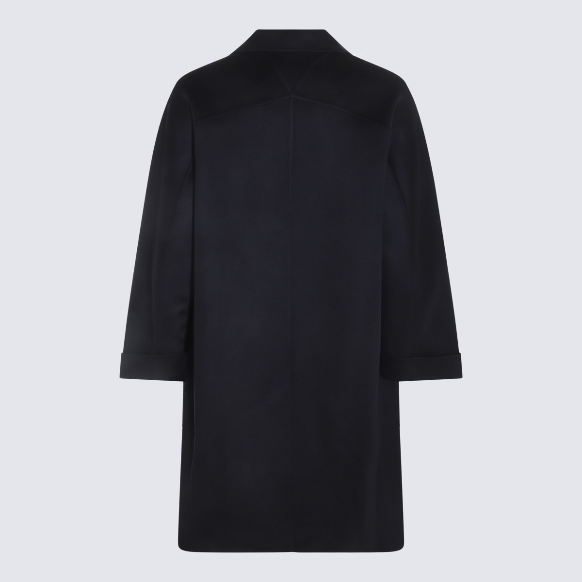 Shop Bottega Veneta Navy Wool And Cashmere Coat In Blue