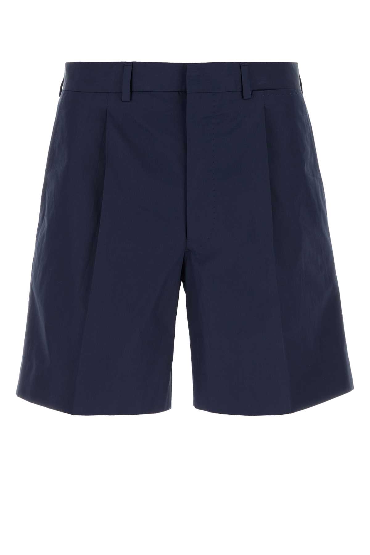 Prada Dark Blue Poplin Bermuda Shorts