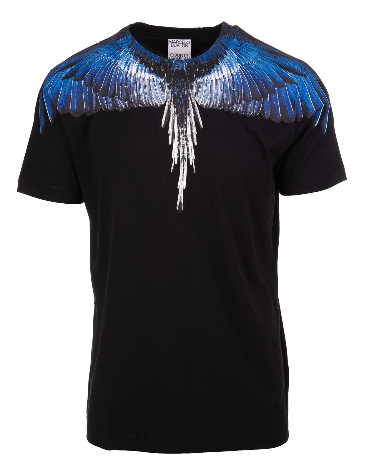Marcelo Burlon Man Wings Black And Blue T-shirt