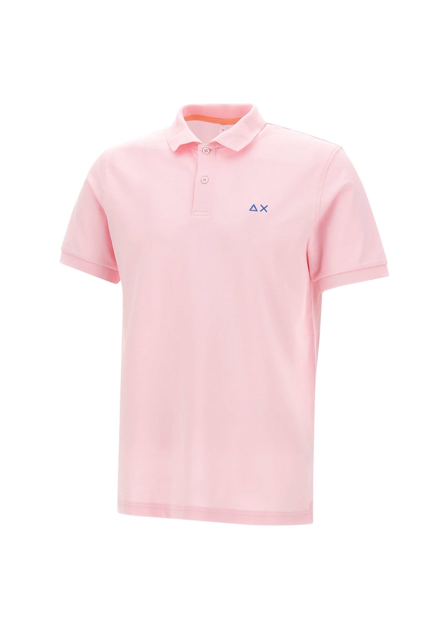 Shop Sun 68 Solid Pique Cotton Polo Shirt In Pink
